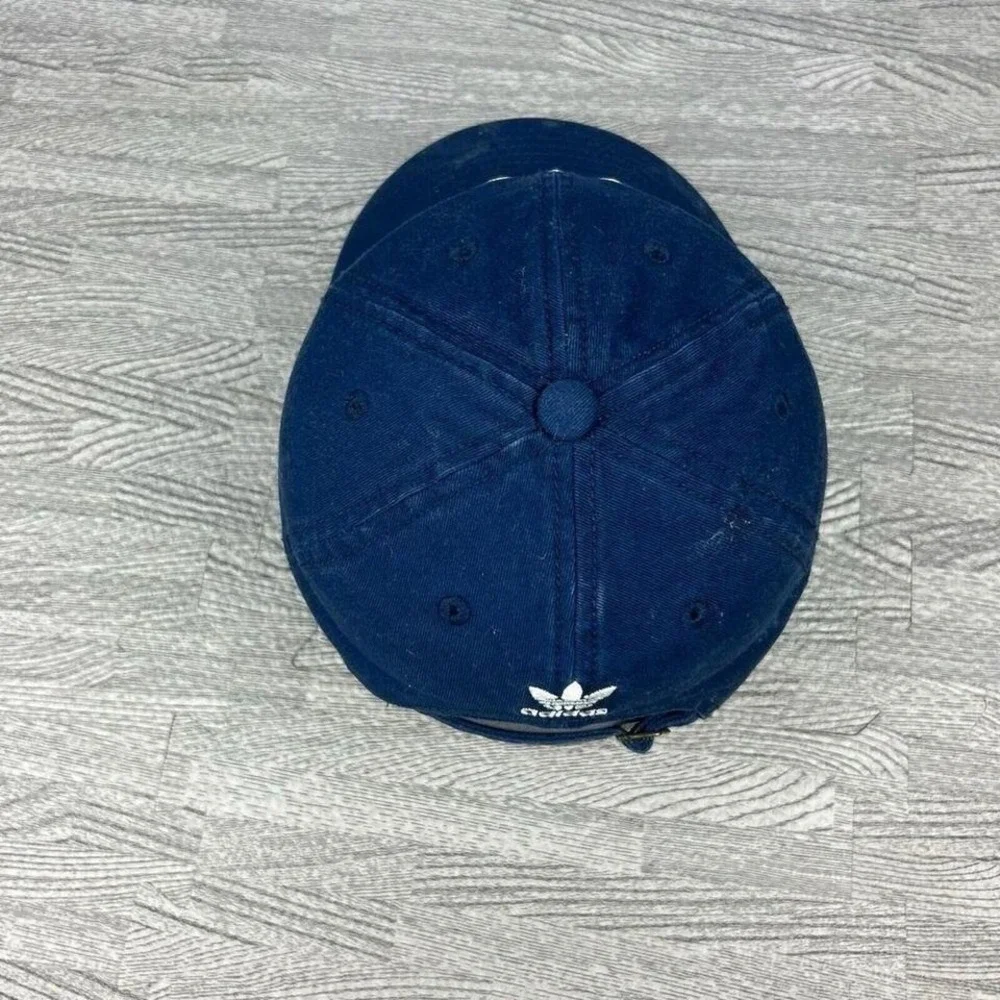 Adidas Trefoil Hat Cap Strap Back Blue‎ Canvas Adult Skate